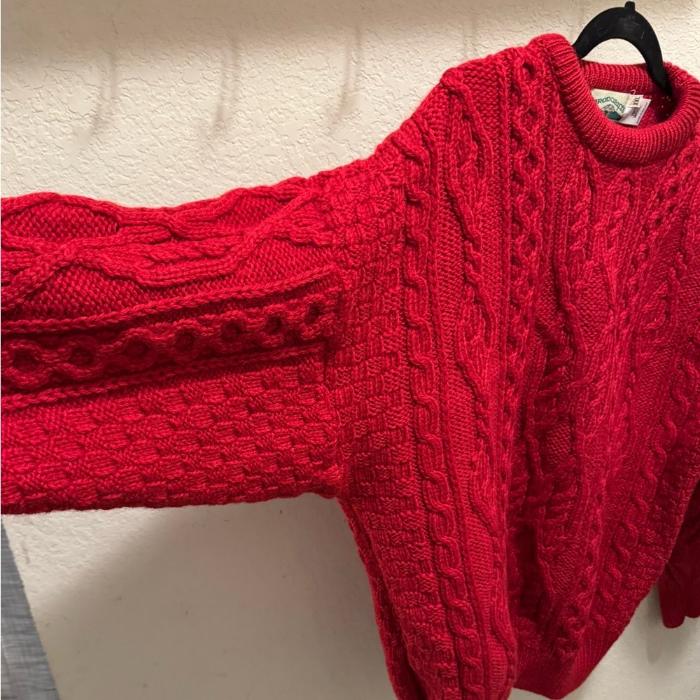 Aran Crafts Vibrant Red Crewneck Sweater - Picture 4 of 14